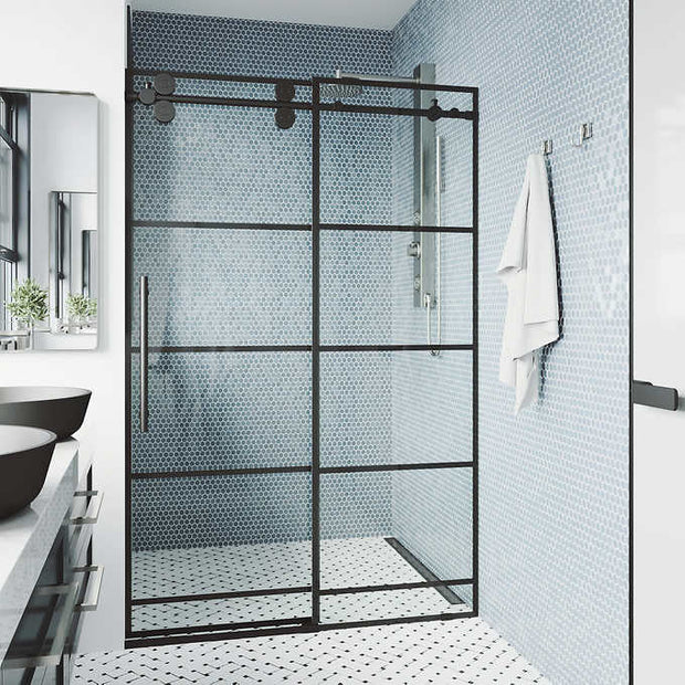 VIGO Elan Adjustable 60 in. Sliding Glass Shower Door