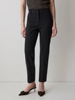 Straight-Leg Mid-Rise Black Ankle Pant