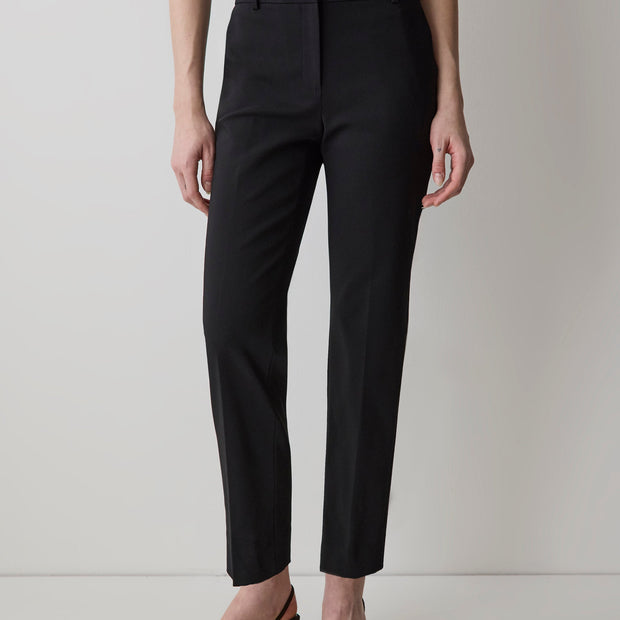 Straight-Leg Mid-Rise Black Ankle Pant