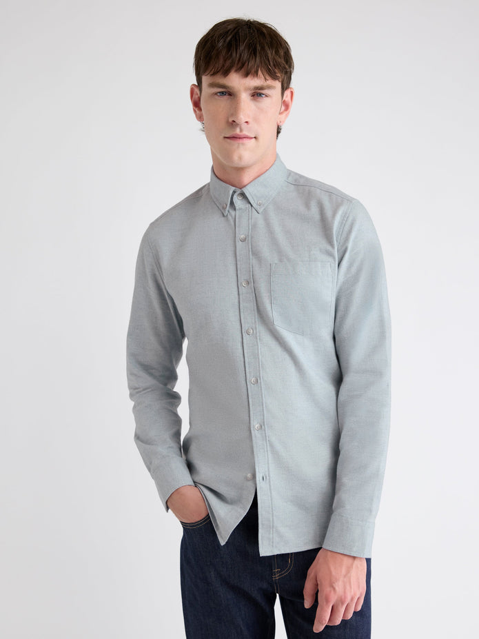 Slim-Fit Solid Flannel Shirt