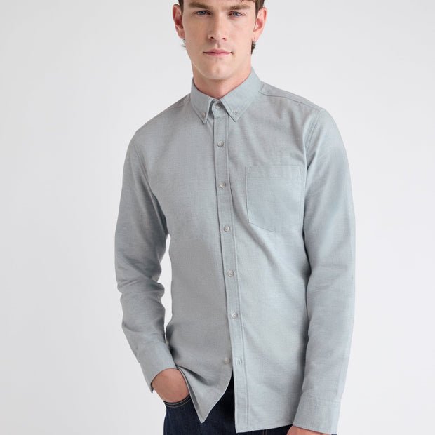 Slim-Fit Solid Flannel Shirt