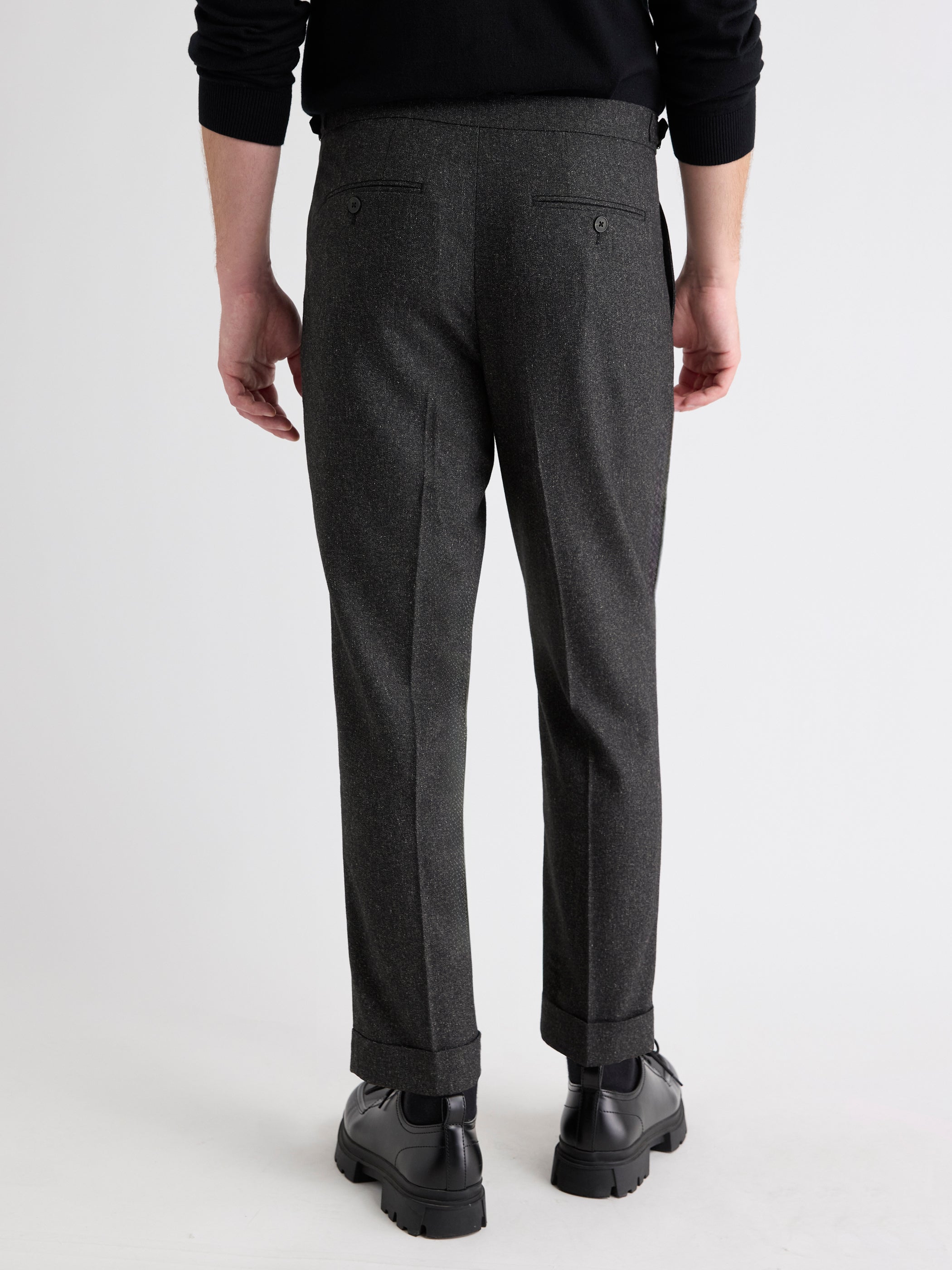 Tweed-Effect Tapered-Leg Pant