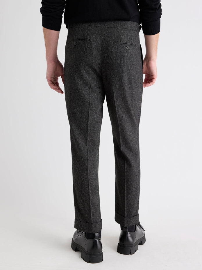 Tweed-Effect Tapered-Leg Pant