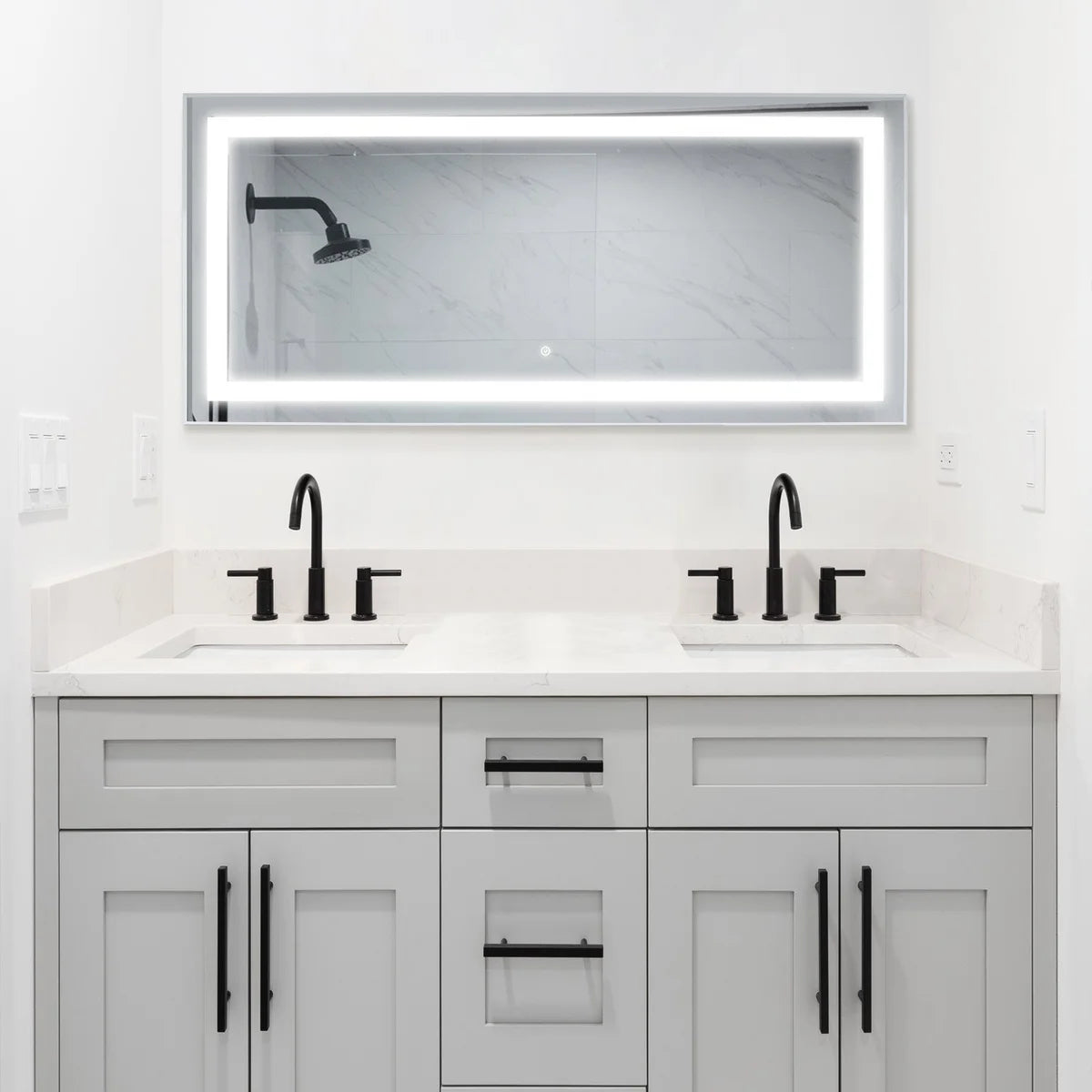 WarmlyYours Audrey Rectangular LED Mirror