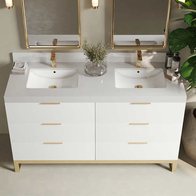 Forestmade Haldon 60 in. Double Vanity With Quartz Counter Top