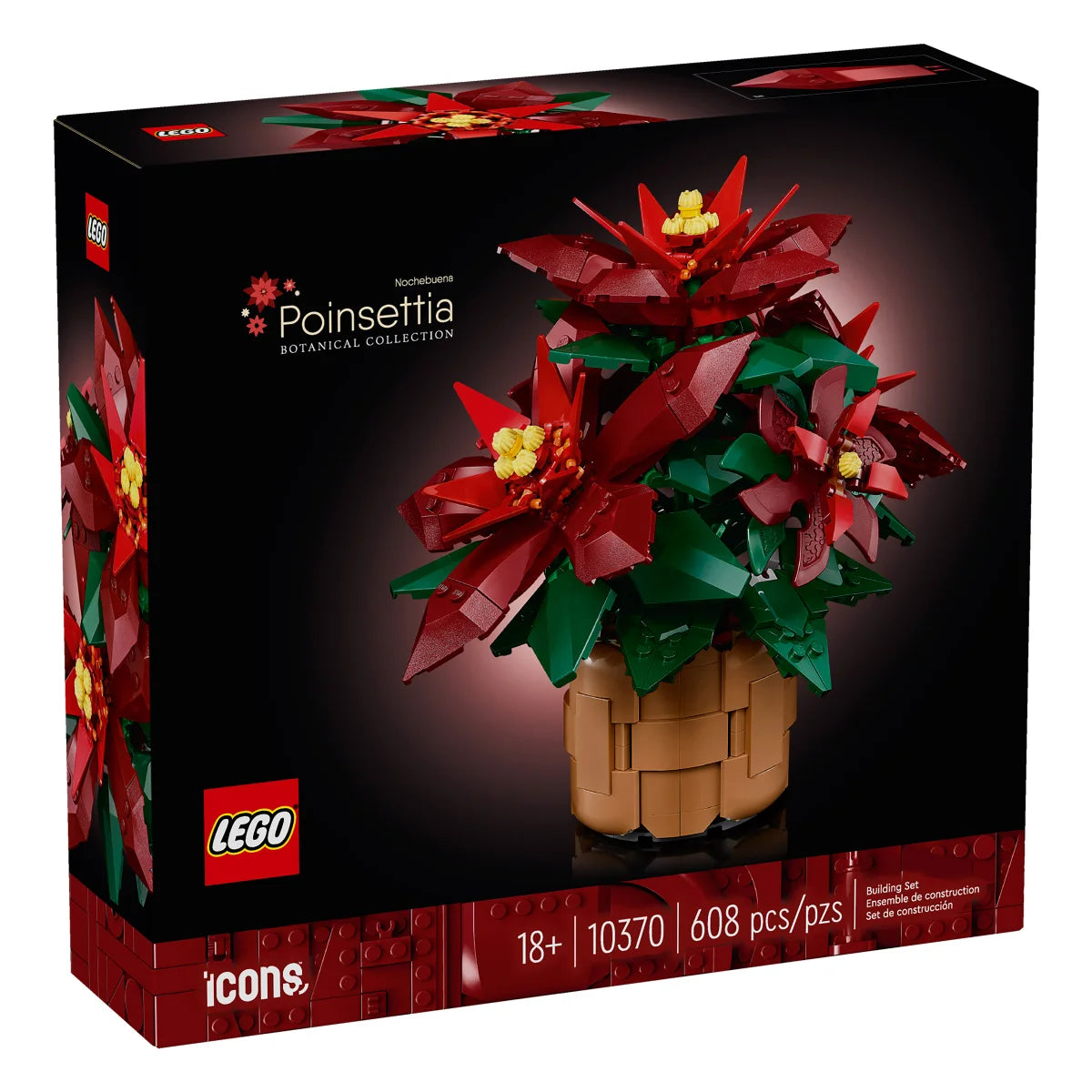 LEGO Icons Poinsettia Plant Building Set and Centerpiece Table Decoration 10370
