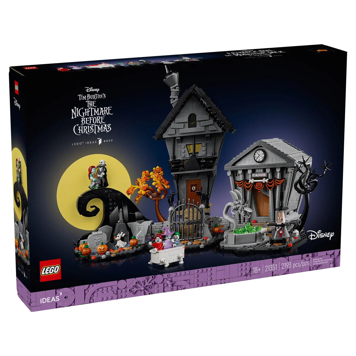 LEGO Ideas The Nightmare Before Christmas Building Craft & Décor Set with Bonus LEGO Minecraft The Wolf Stronghold Fortress Playset Video Game Toy
