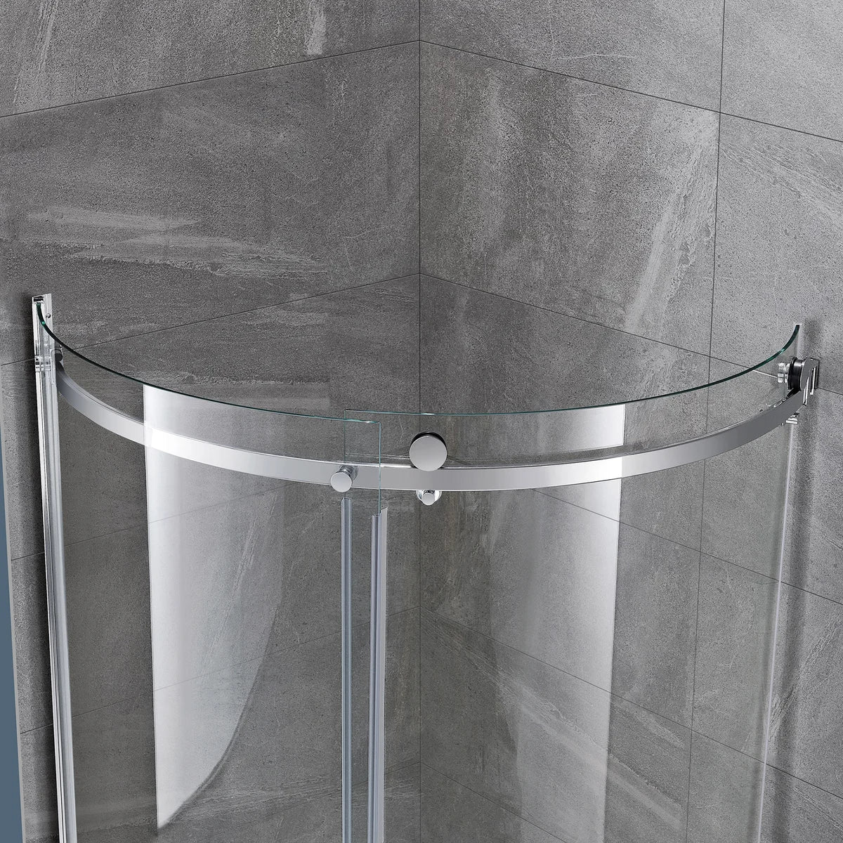 OVE Decors Aria Round Corner Shower Enclosure with Base