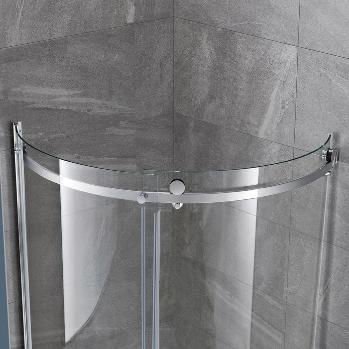 OVE Decors Aria Round Corner Shower Enclosure with Base