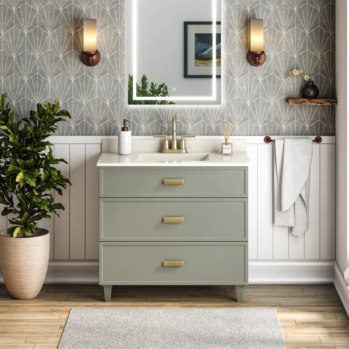 MagickWoods Evanston Evergreen Fog Bathroom Vanity