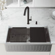 VIGO Oxford Stainless Steel Slotted Front Farmhouse Kitchen Sink Workstation