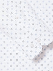 White Tailored-Fit Dress Shirt with Geo Pattern