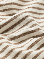 Striped Short-Sleeve Textured Shirt with Camp Collar