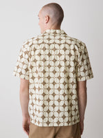 Short-Sleeve Camp-Collar Shirt with Embroidered Details