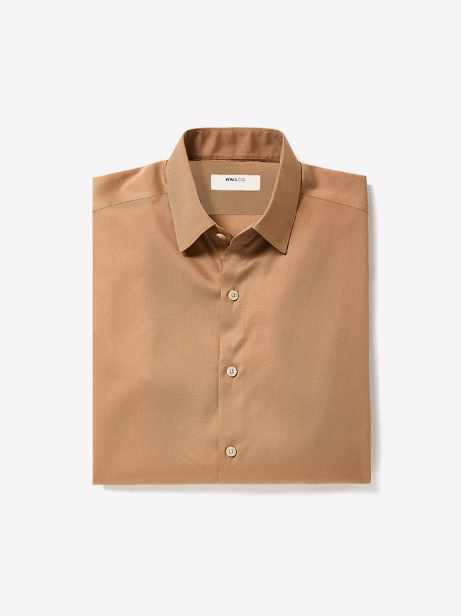Slim-Fit Solid Twill Dress Shirt
