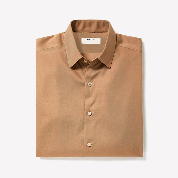 Slim-Fit Solid Twill Dress Shirt