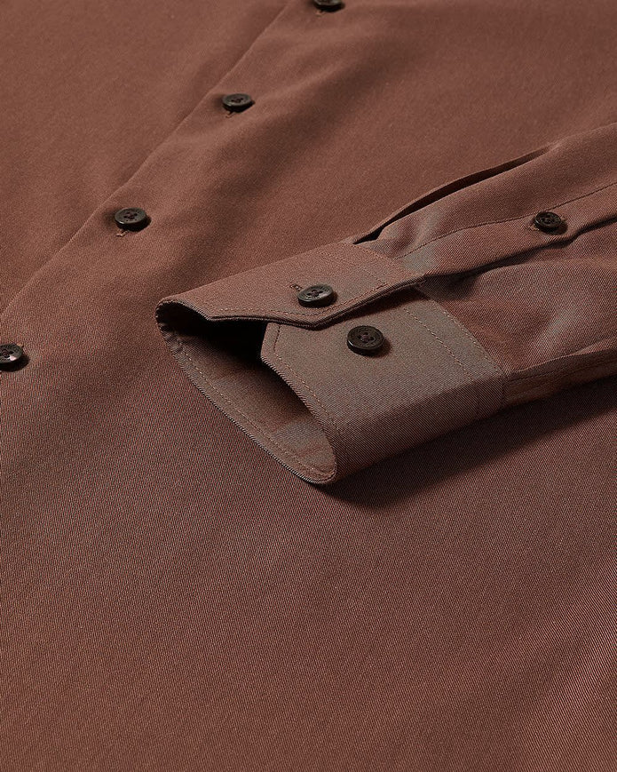 Slim-Fit Solid Cotton Modal Dress Shirt