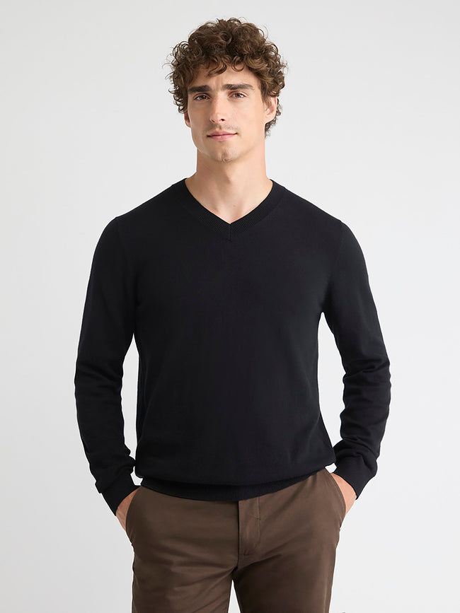 Long-Sleeve V-Neck Sweater