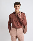 Slim-Fit Solid Cotton Modal Dress Shirt