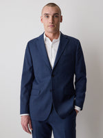 Blue Tailored-Fit Wool Suit Blazer