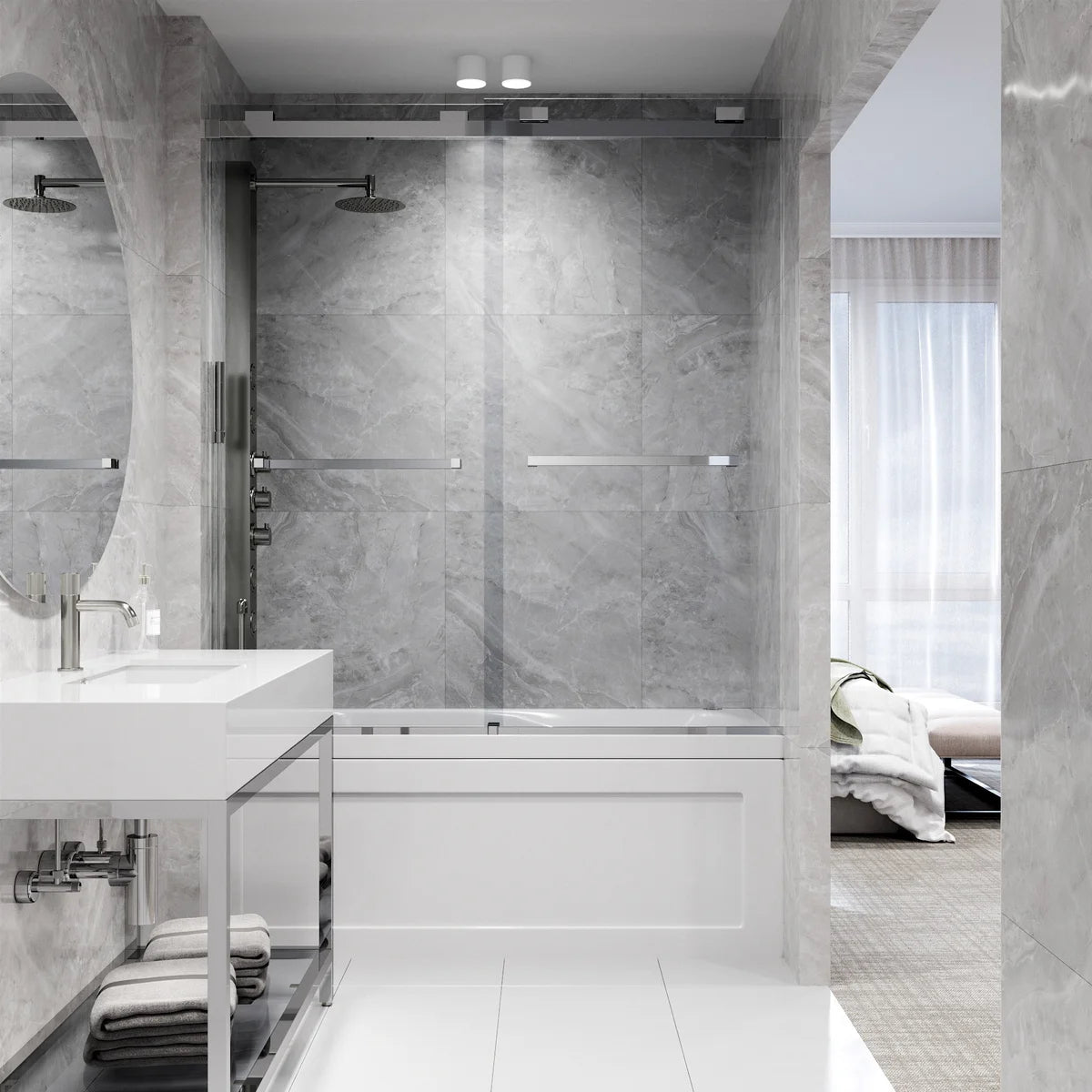 VIGO Houston Frameless Sliding Tub Door