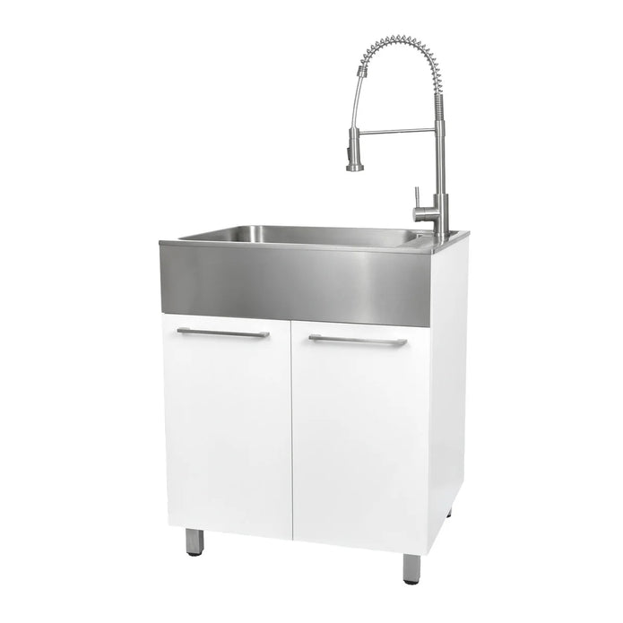 Transform 28 in. All-in-one RTA Laundry Cabinet with Stainless Steel Sink and Faucet
