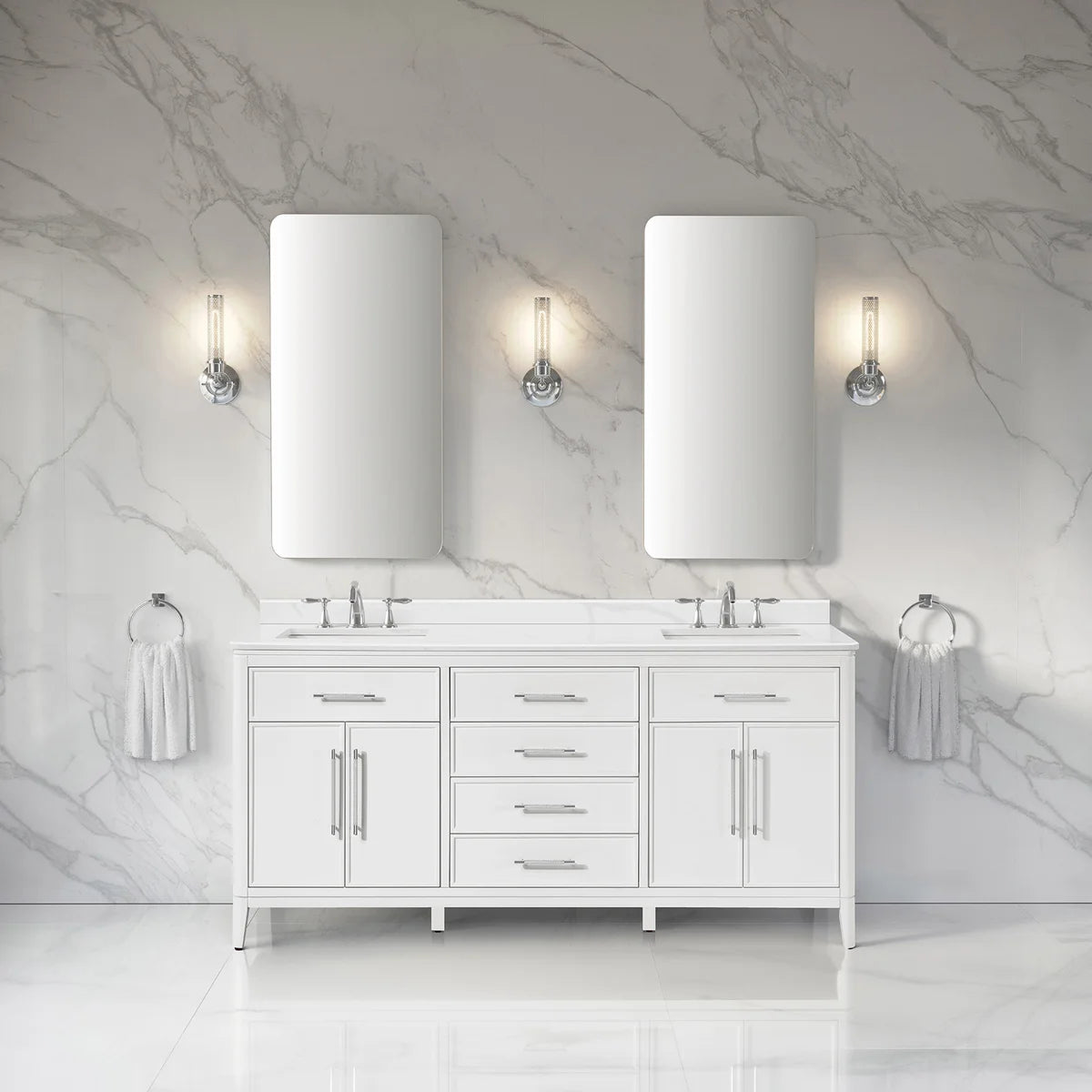 Loxley Rowe Venice Vanity in White with Quartz Top