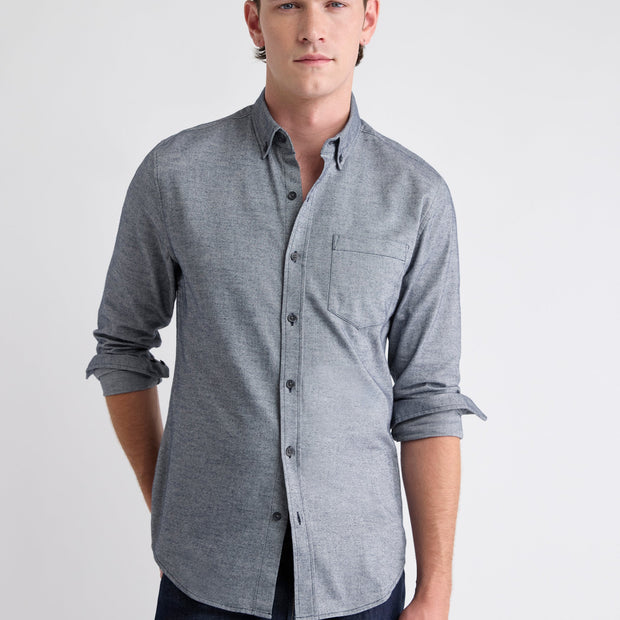 Slim-Fit Solid Flannel Shirt