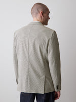 Houndstooth Linen-Blend Blazer