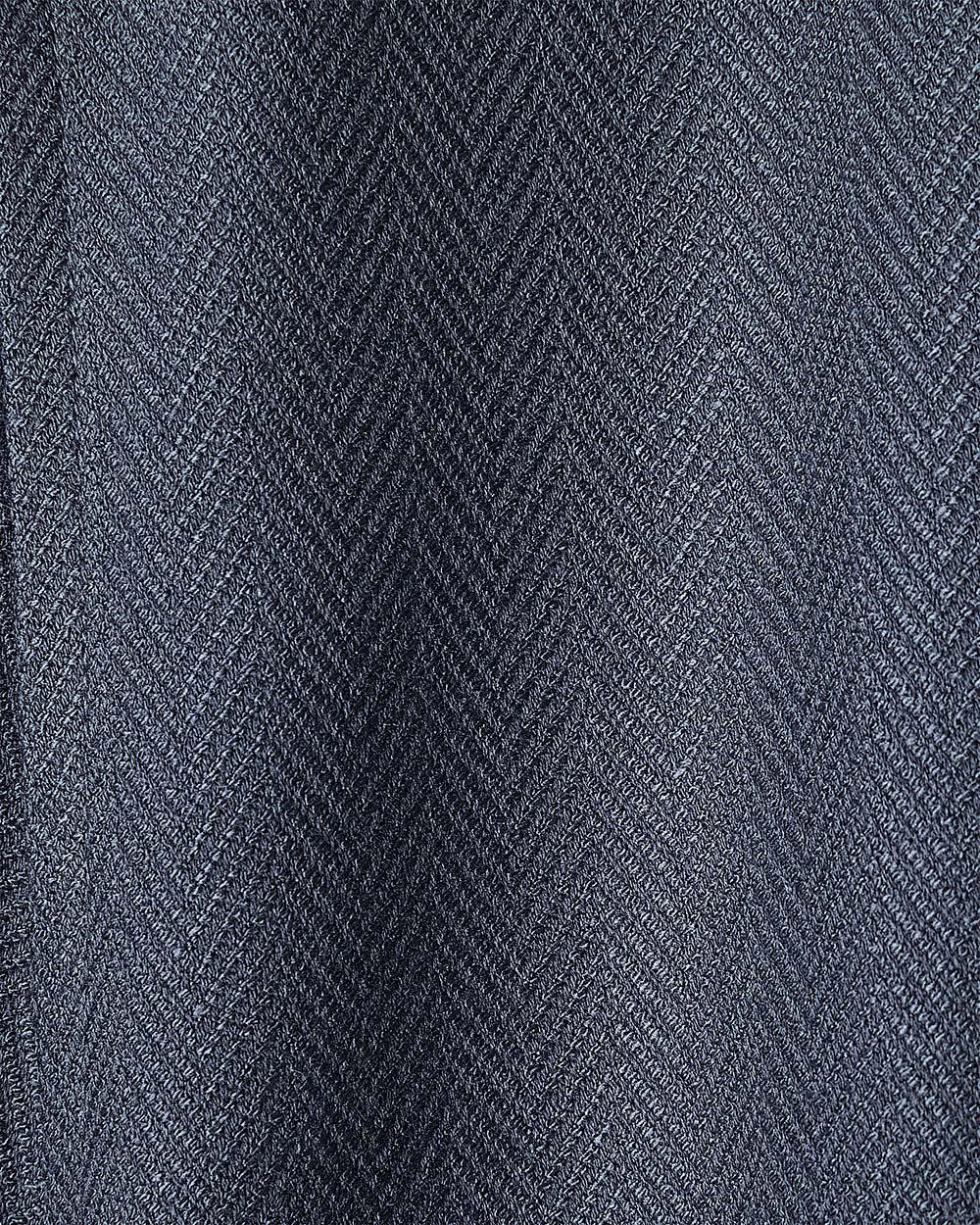 Short-Sleeve Herringbone Shirt with Camp Collar