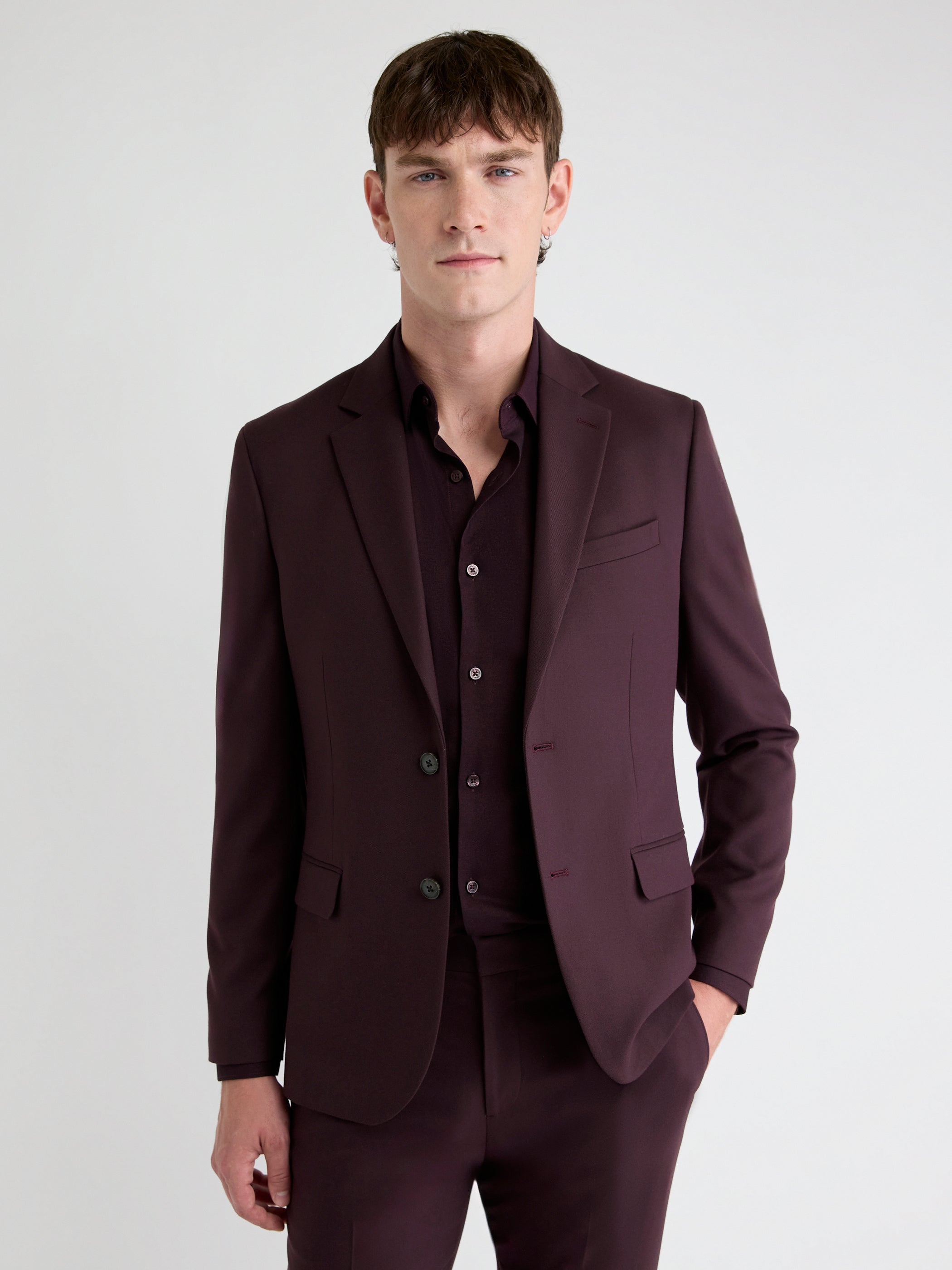 Slim-Fit Fig Suit Blazer
