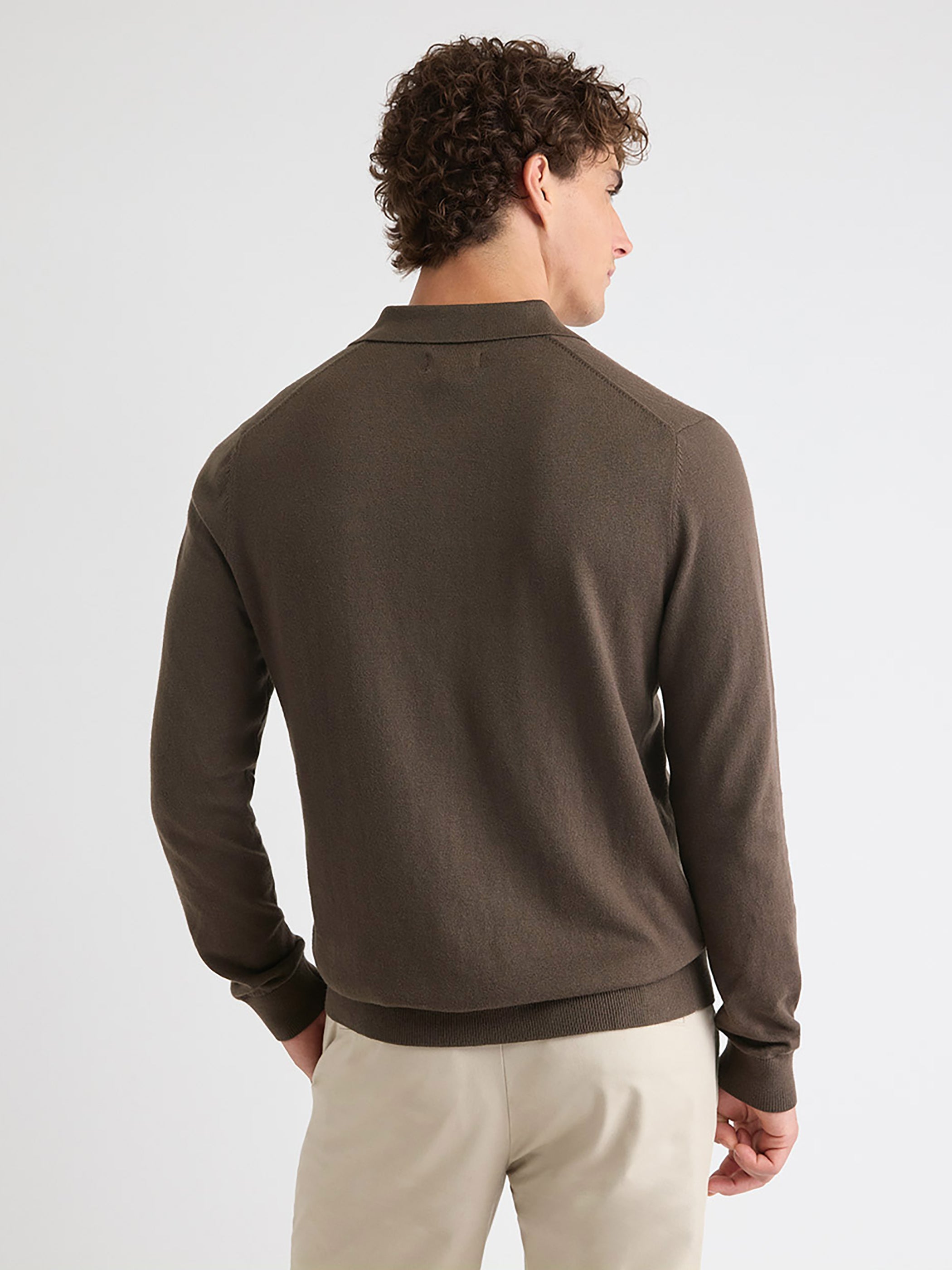 Long-Sleeve Polo Sweater