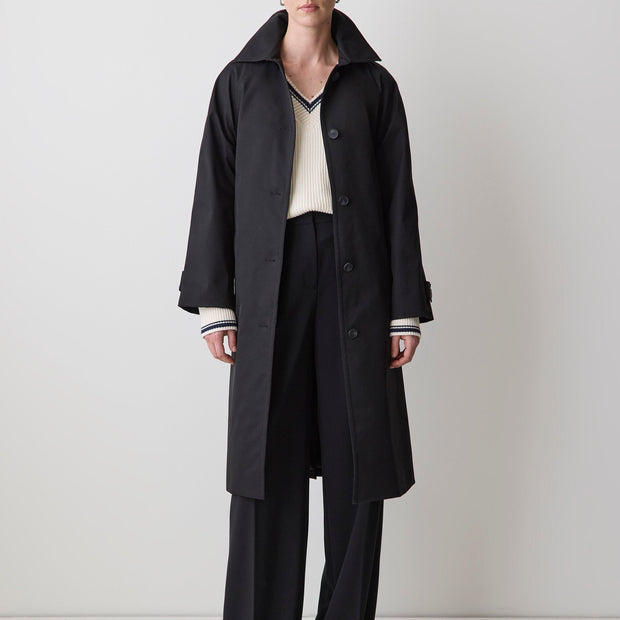Twill Trench Coat with Removable Belt