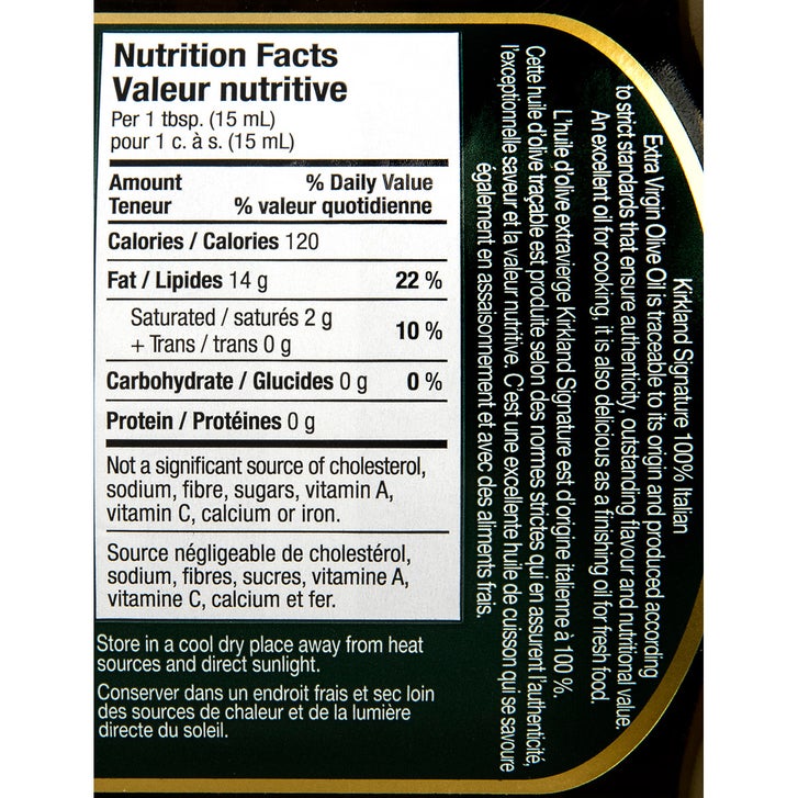 Kirkland Signature 100% Italian Extra Virgin Olive Oil, 2 L