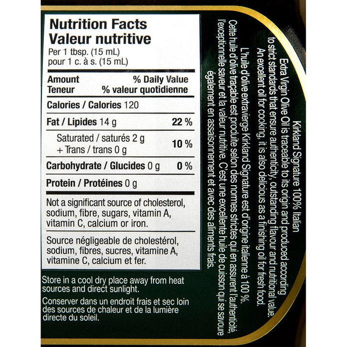 Kirkland Signature 100% Italian Extra Virgin Olive Oil, 2 L