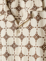 Short-Sleeve Camp-Collar Shirt with Embroidered Details