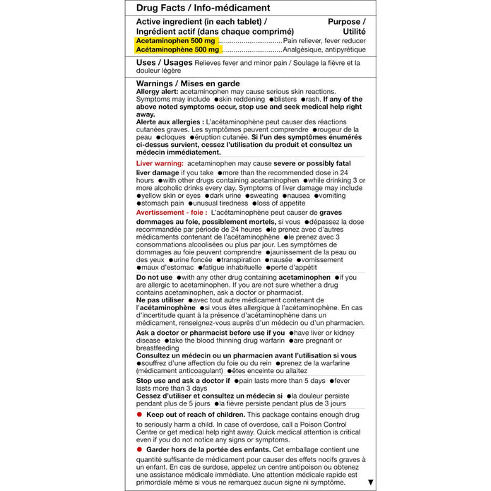 Kirkland Signature Extra Strength Acetaminophen 500 mg 400Tablets