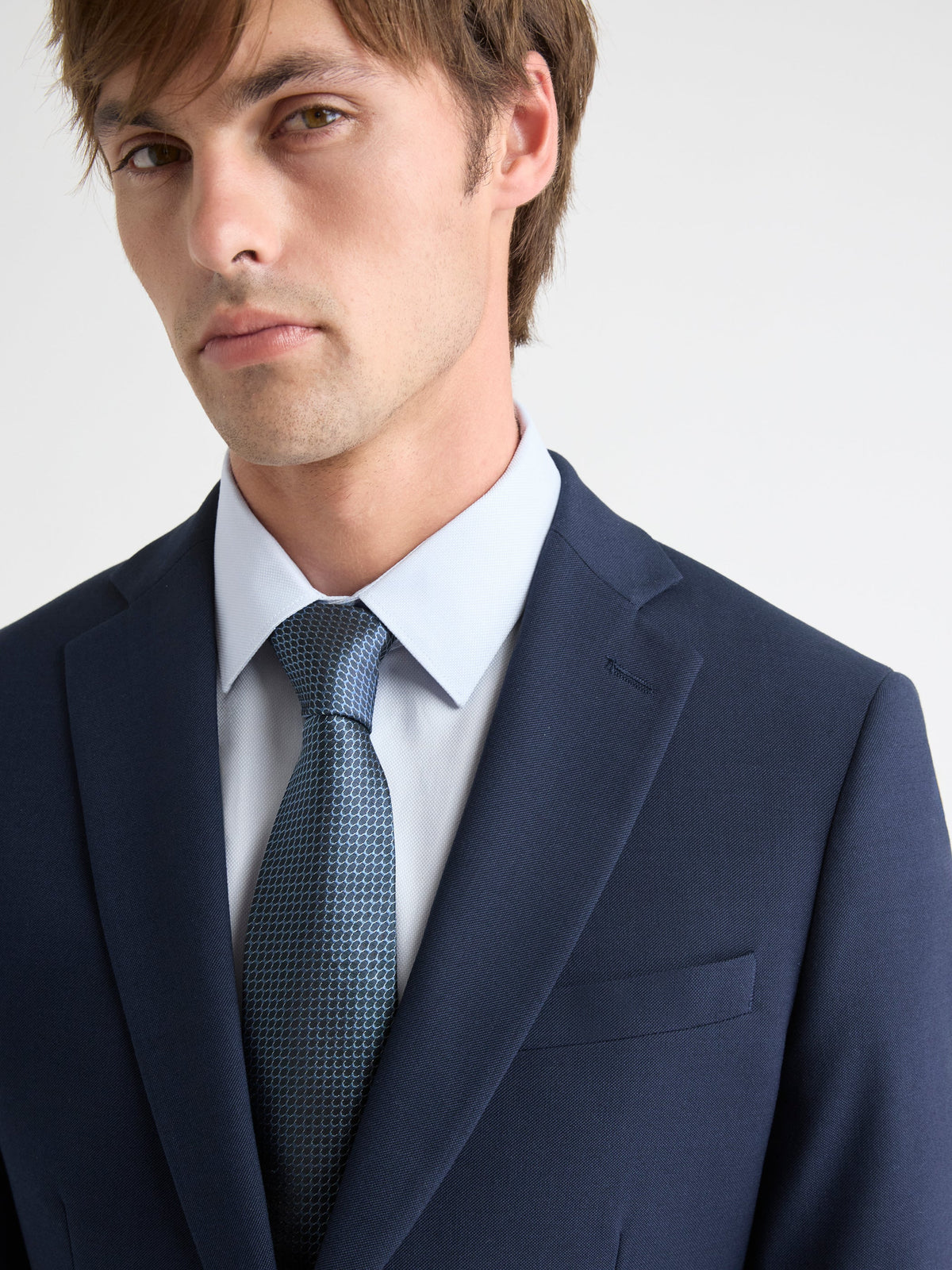 Blue Regular Tie with Geometric Pattern