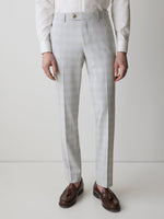 Slim Fit Grey Checkered Suit Pant