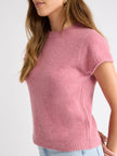 Wool-Blend Cap-Sleeve Crew-Neck Boxy Sweater