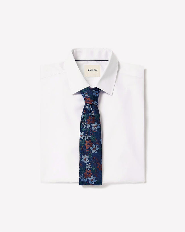 Slim-Fit Solid Cotton Modal Dress Shirt