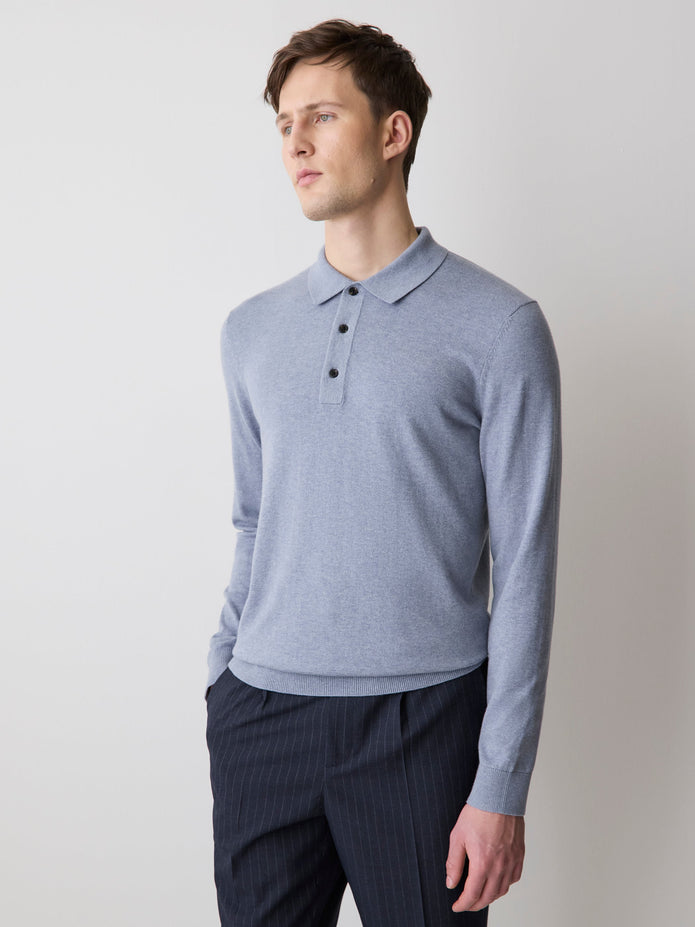 Long-Sleeve Polo Sweater