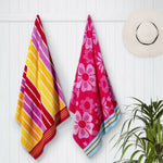 Fun in the Sun & Full Blossom Jacquard Beach Towel, 2-pack