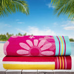 Fun in the Sun & Full Blossom Jacquard Beach Towel, 2-pack