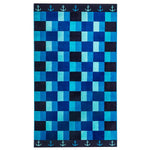 Green Turtles & Sea Checkers Jacquard Beach Towel, 2-pack