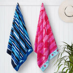 Dolphin Jump & Club Flamingo Jacquard Beach Towel, 2-pack