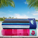 Dolphin Jump & Club Flamingo Jacquard Beach Towel, 2-pack