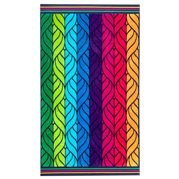 Colourful Waves & Turtle Dream Jacquard Beach Towel, 2-pack
