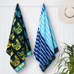 Cool Puppies & Bahamas Stripes Jacquard Beach Towel, 2-pack