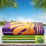 Desert Stripe & Summer Breeze Jacquard Beach Towel, 2-pack